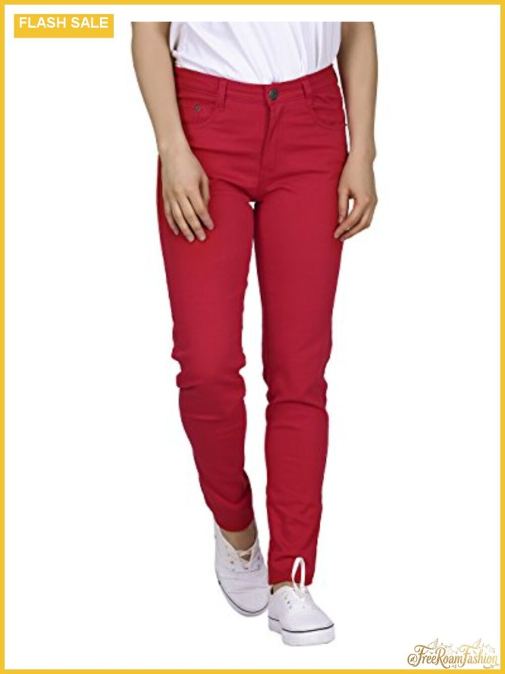 Mid-Rise Stretchy Skinny Jeans with 5 Pockets